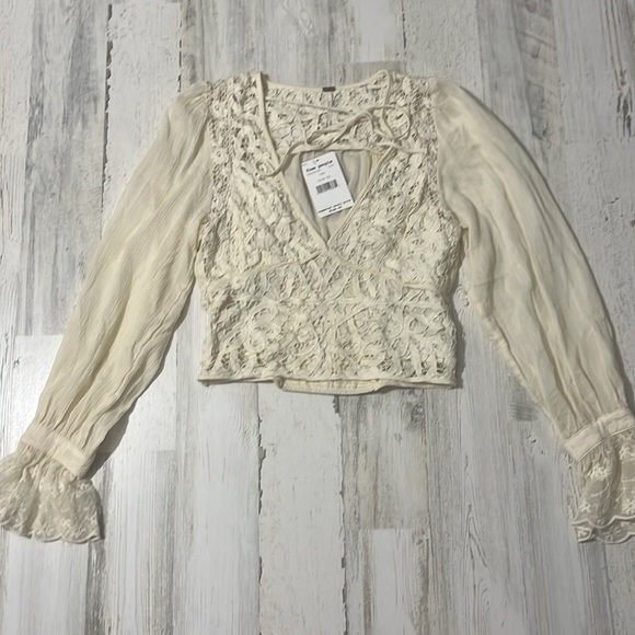 Free People Cream Lace Blouse - Picture 6 of 14